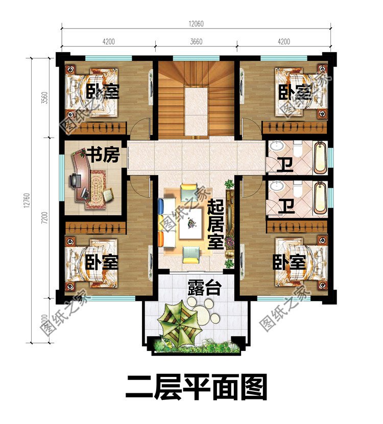 12X12米农村自建二层楼