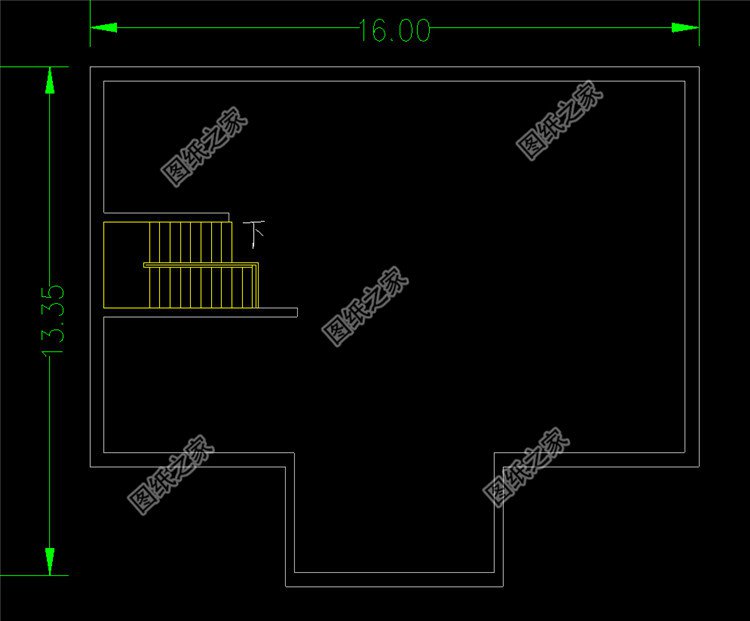16米方正实用二层别墅设计图阁楼平面图