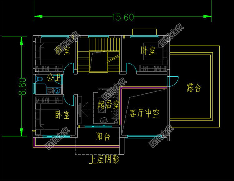 时尚耐看的二层农村别墅设计图二层