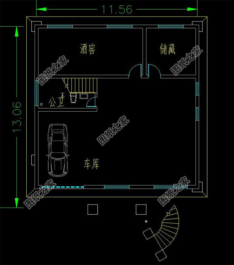 带架空层三层别墅设计图布局1