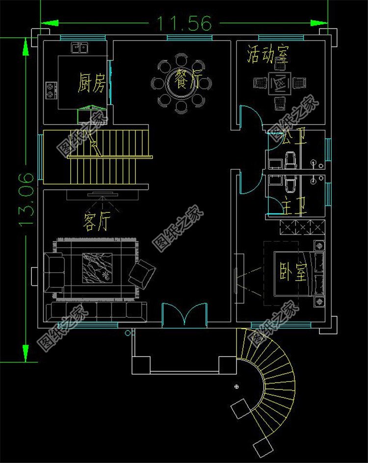 带架空层三层别墅设计图布局2