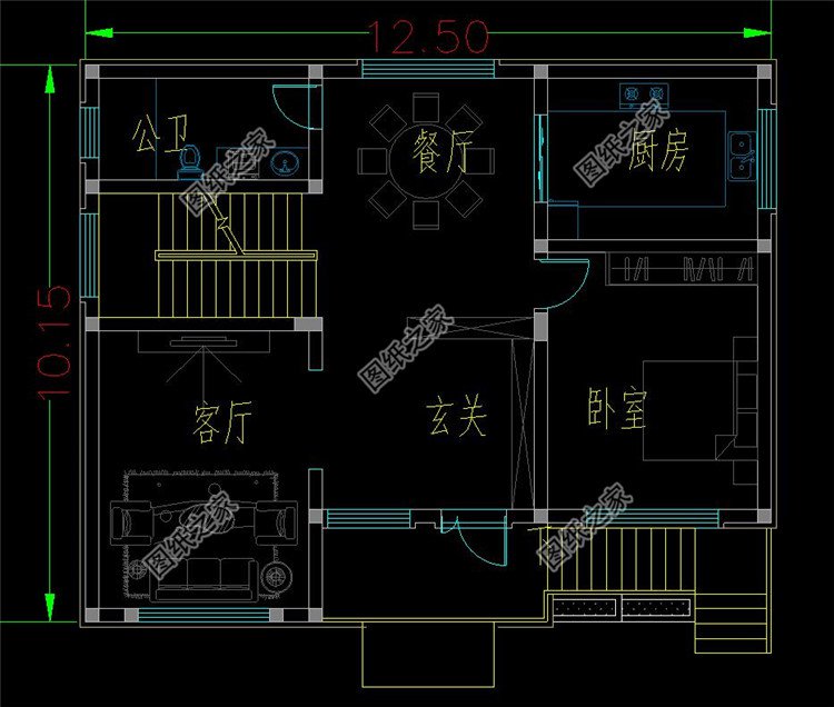 现代风格带架空层别墅设计图布局2