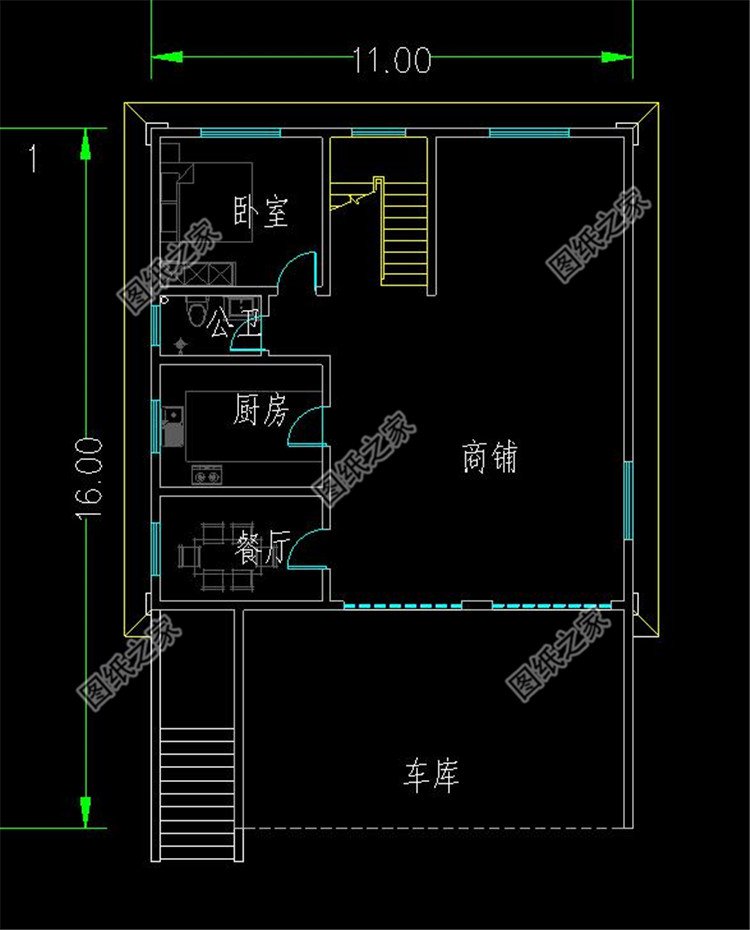 带架空层的农村别墅设计方案布局1