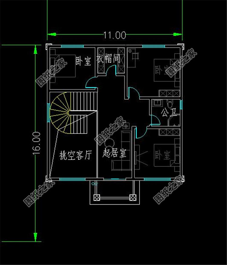 带架空层的农村别墅设计方案布局3