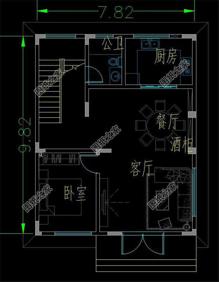 四层平顶别墅设计图一层