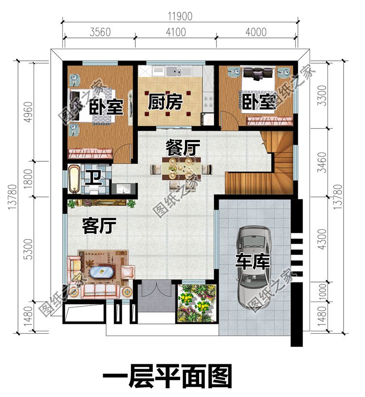 二层气质现代小洋楼设计图