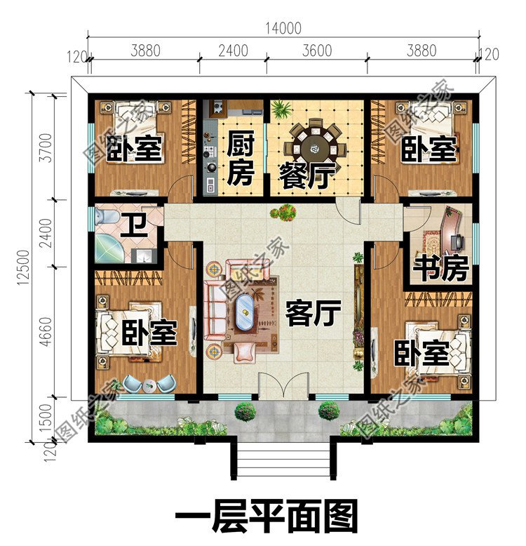 一层农村自建房别墅设计方案一层