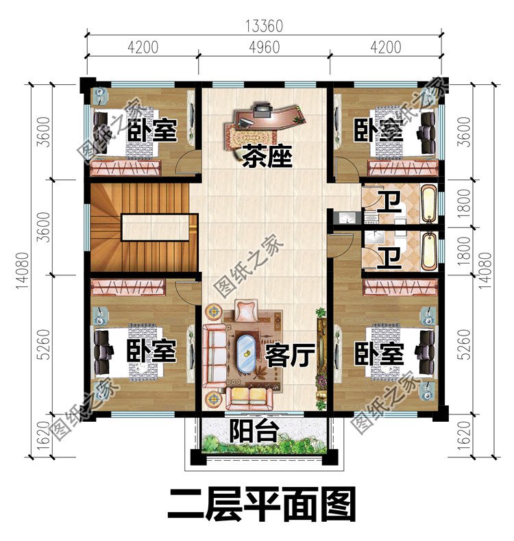 二层农村别墅设计图二层