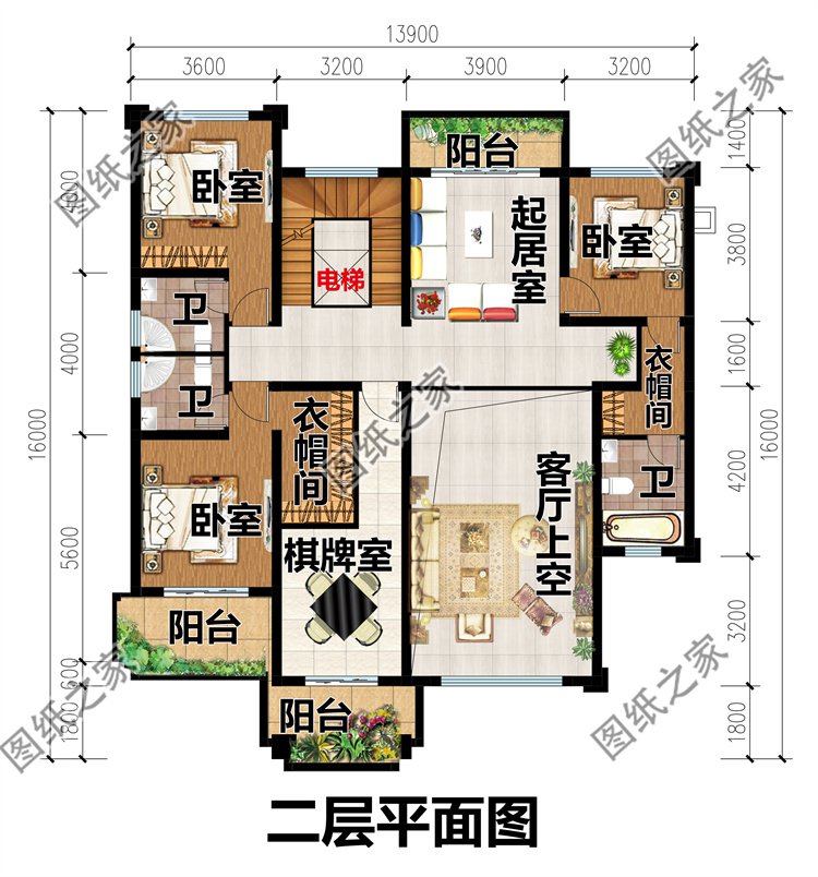 农村二层带电梯别墅设计图