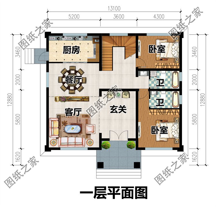 独栋经济型二层小别墅房屋