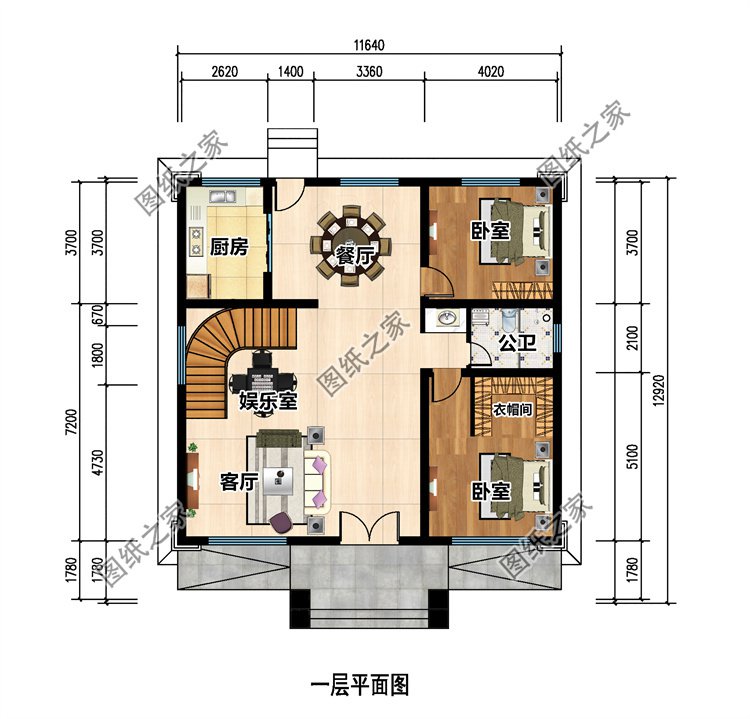 三层欧式别墅一层