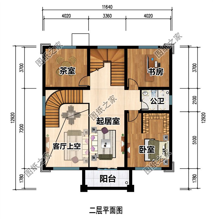 三层欧式别墅二层