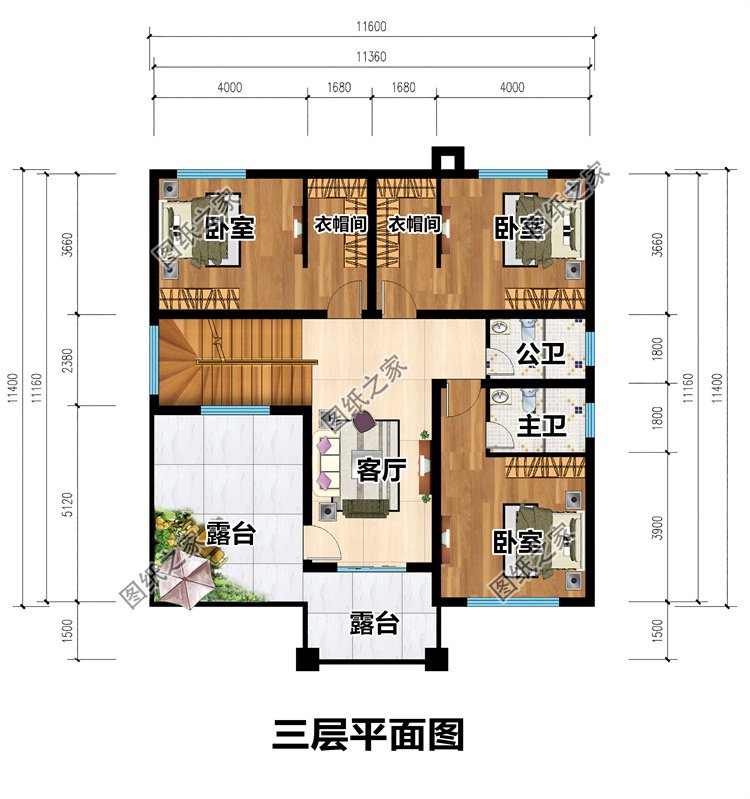 三层农村自建别墅三层