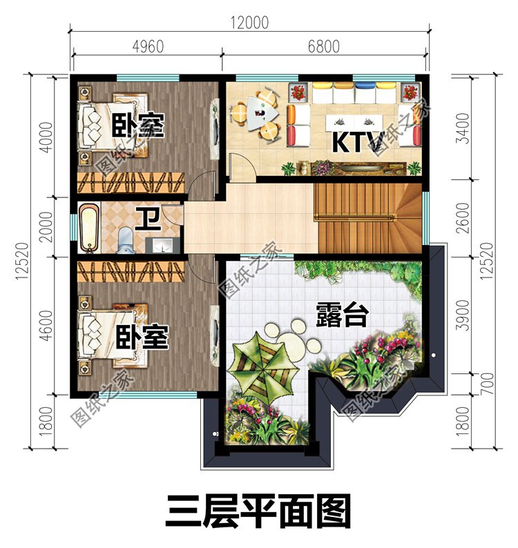 三层农村别墅设计图三层