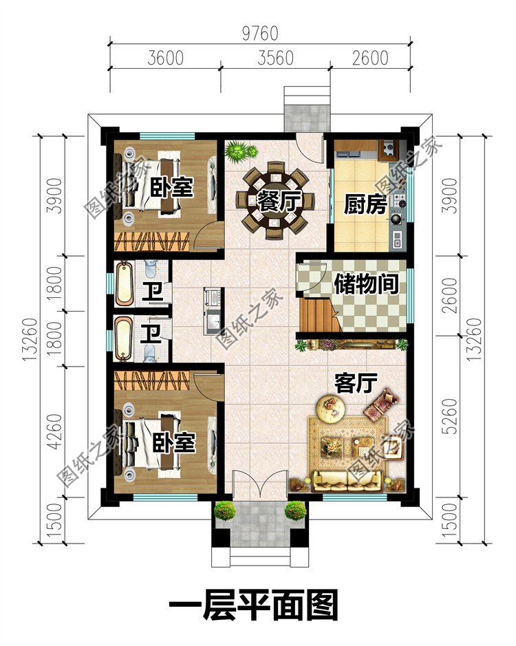 欧式三层农村建房案例一层