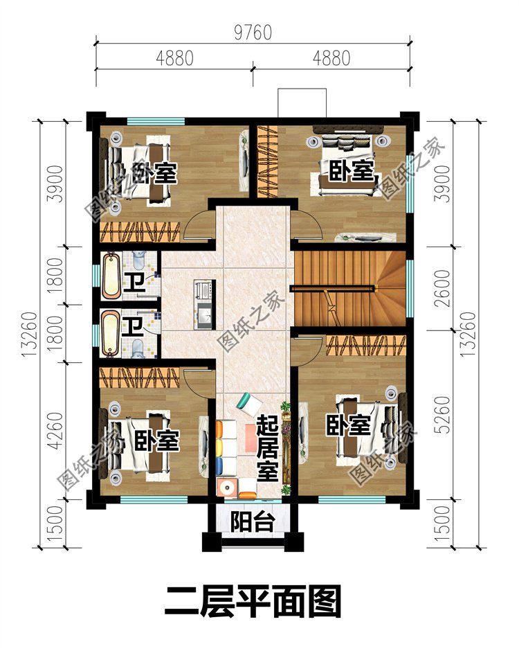 欧式三层农村建房案例二层