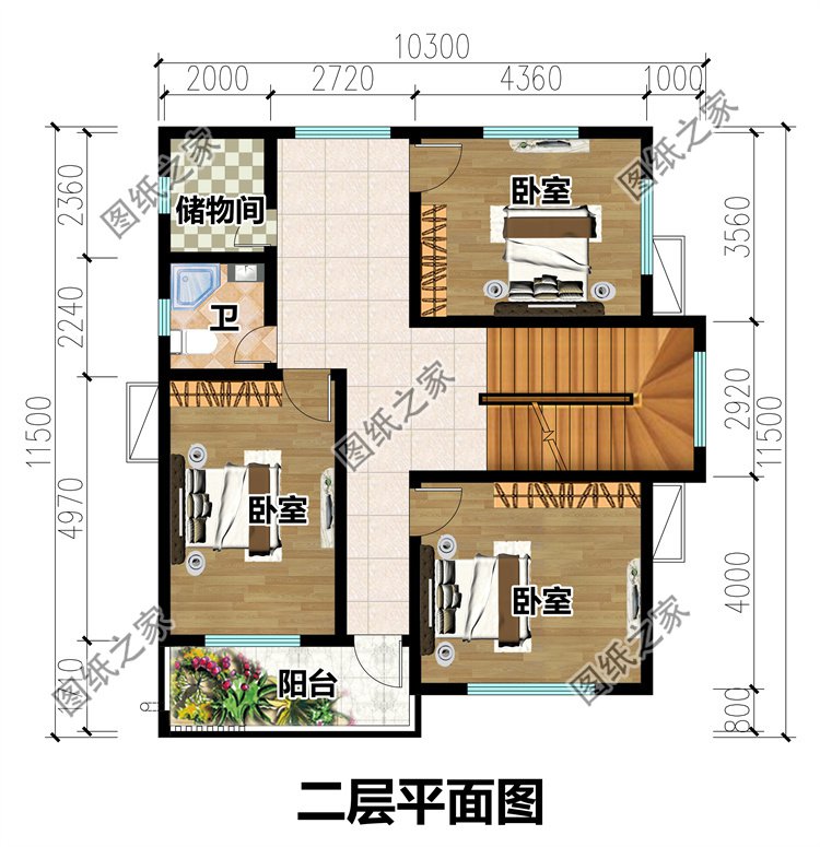 三层现代时尚风别墅二层