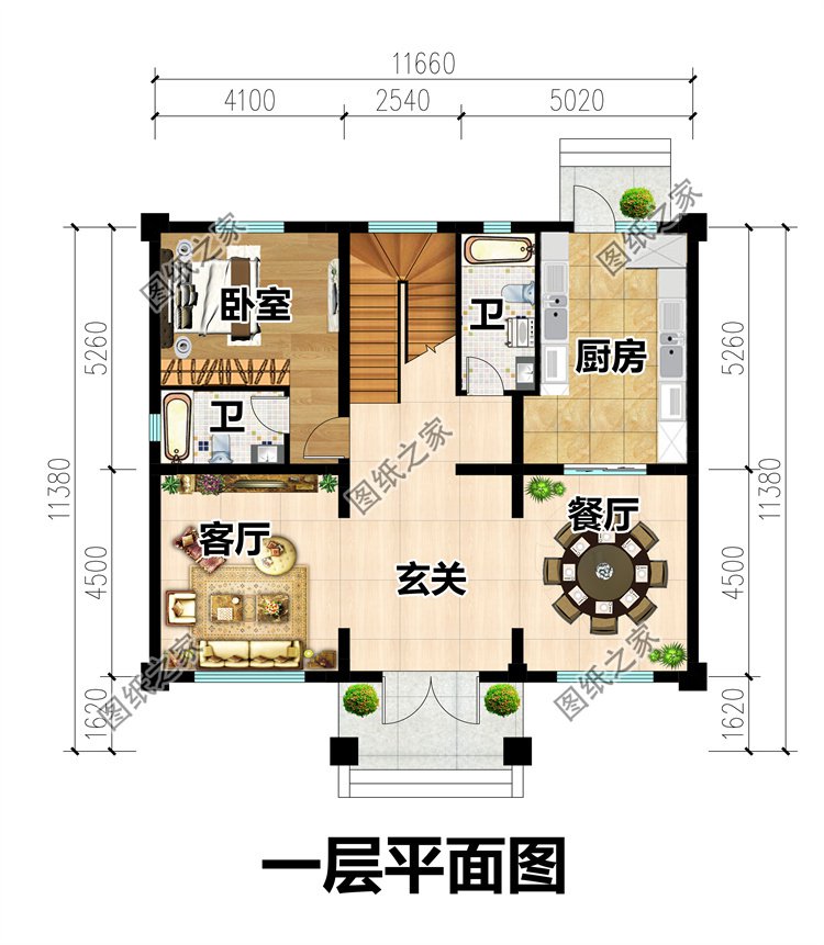 三层农村别墅设计图一层