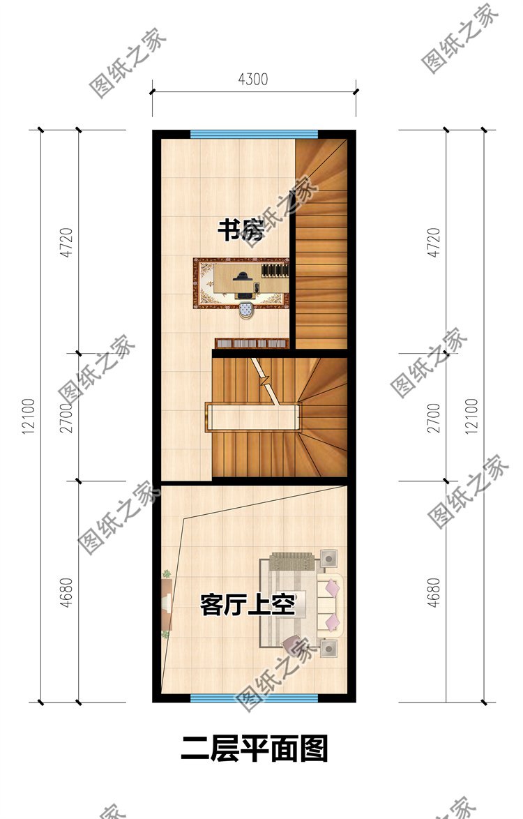 开间4米三层别墅夹层