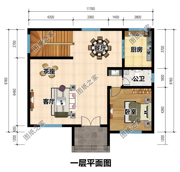 徽派农村三层小别墅一层