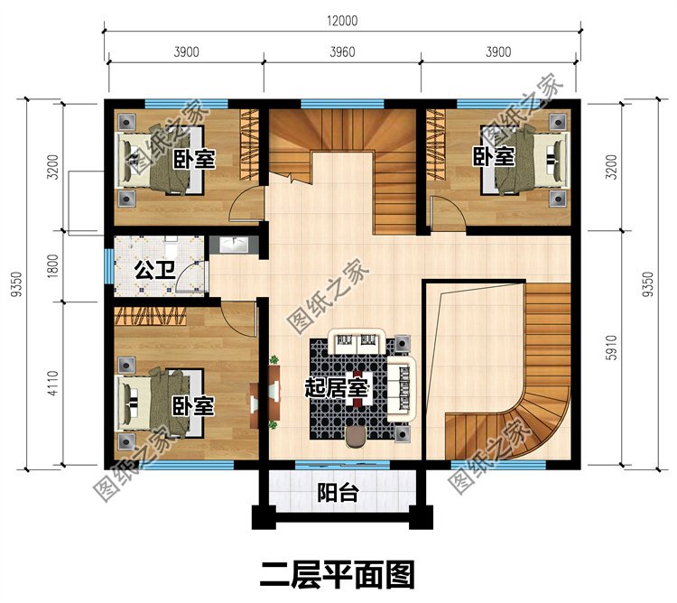 三层欧式别墅二层