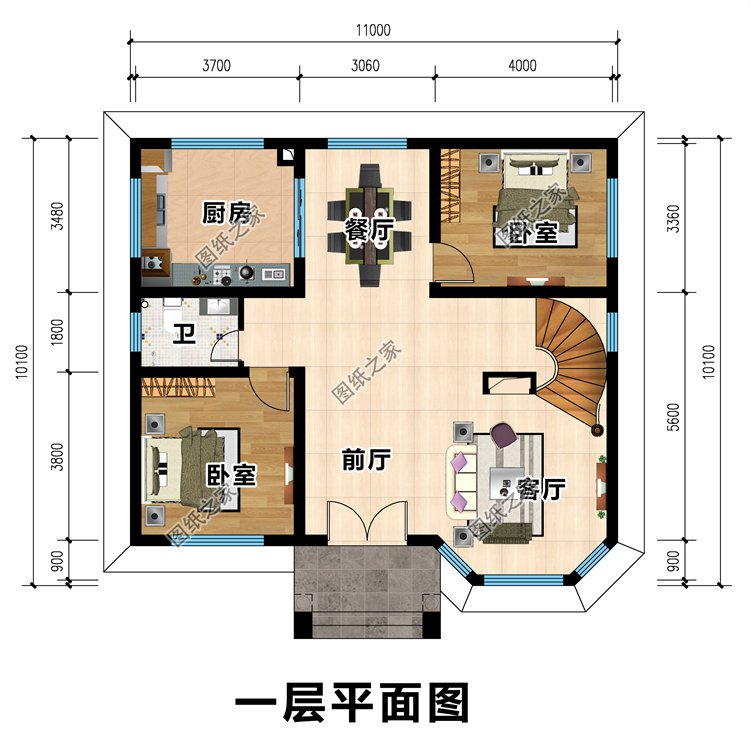 二层农村必盖户型设计图2