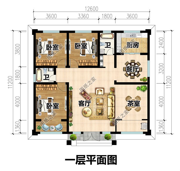 140平米一层农村自建房2