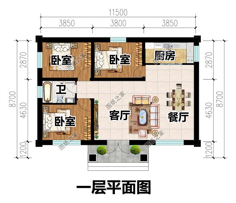 人字坡房屋一层别墅2